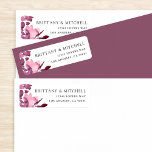 Romantic Watercolor Floral Plum Wedding<br><div class="desc">Hand painted loose watercolor red plum purple florals overlapping with off centre text layout. Original artwork by Becky Nimoy</div>