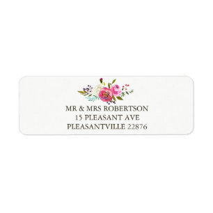 Romantic Watercolor Floral Return Address Labels