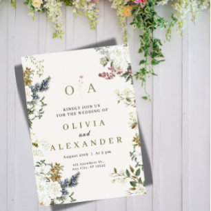 Romantic Watercolor Floral Wedding Invitation