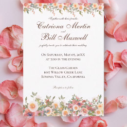 Romantic Watercolor Floral Wedding Invitation