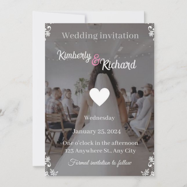 Romantic Watercolor Floral Wedding Invitation" Invitation (Front)