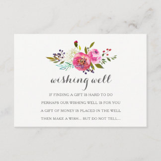 Romantic Watercolor Floral Wishing Well Cards