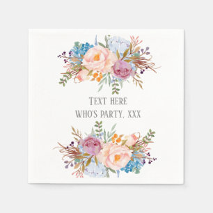 Romantic Watercolor Flower, bohemian floral Napkin