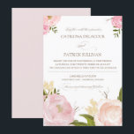 Romantic Watercolor Flowers Wedding Invitation<br><div class="desc">Whimsical wedding invitation featuring lovely watercolor illustrations of peonies and rose. This is a part of a wedding suite. Matching items are available.</div>