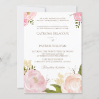 Romantic Watercolor Flowers Wedding Invitation III