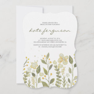 Romantic Watercolor Garden Flower Bridal Shower Invitation