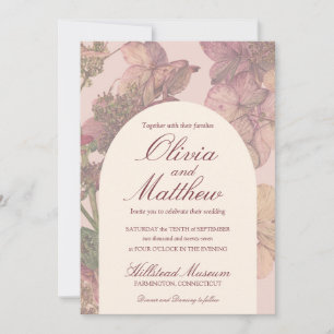 Romantic Watercolor Hydrangea Wedding Invitation