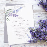 Romantic Watercolor Lavender Floral Wedding Invitation<br><div class="desc">Elegant and rustic watercolor purple lavender wreath with classic and script typography in the centre and your wedding date.</div>