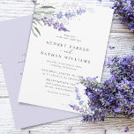 Romantic Watercolor Lavender w/Details Wedding Invitation<br><div class="desc">Romantic watercolor lavender floral wedding invitation with details on the back.</div>