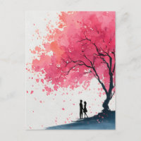 Romantic Watercolor Painting of a Couple