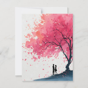 Romantic Watercolor Painting of a Couple Postcard