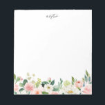 Romantic Watercolor Peach Florals Notepad<br><div class="desc">Romantic Watercolor Peach Florals Notepad. An elegant and feminine notepad featuring watercolor illustrations of peach and ivory flowers with greenery accents. Thsi floral notepad is part of a collection.</div>
