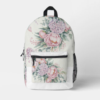 Romantic Watercolor Peony & Hydrangea Floral bag