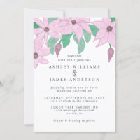 Romantic Watercolor Pink Clematis Floral Design