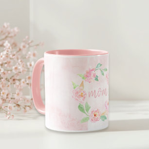 Romantic Watercolor Pink Floral Mother's Day Gift Mug