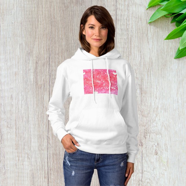 Romantic Watercolor Pink Hearts & Arrows Pattern  Hoodie (Creator Uploaded)