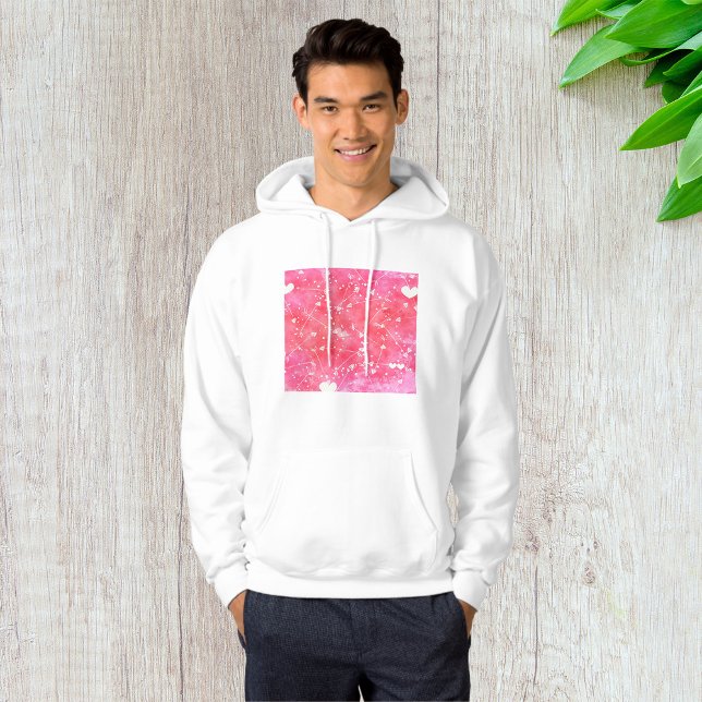 Romantic Watercolor Pink Hearts & Arrows Pattern  Hoodie (Creator Uploaded)