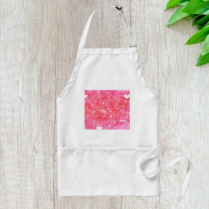 Romantic Watercolor Pink Hearts & Arrows Pattern  Standard Apron