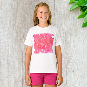 Romantic Watercolor Pink Hearts & Arrows Pattern T-Shirt