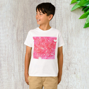 Romantic Watercolor Pink Hearts & Arrows Pattern  T-Shirt