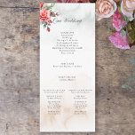 Romantic Watercolor Pink Roses & Calligraphy Programme<br><div class="desc">Lovely corner cluster of elegant watercolor blush pink roses and green foliage on a subtle pastel watercolor background and centre label with gold borders. Features "Our Wedding" text graphic in custom script font (or delete and customise in the design editor) with editable text fields for your ceremony details and wedding...</div>