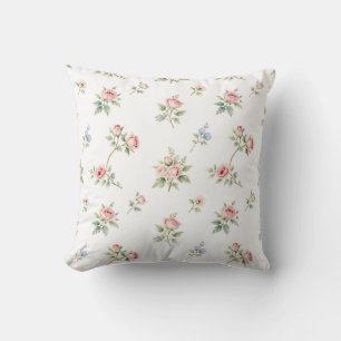 Romantic Watercolor Pink Roses Pattern Cushion