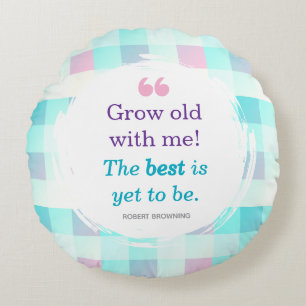 Romantic Watercolor Quote Design Round Cushion