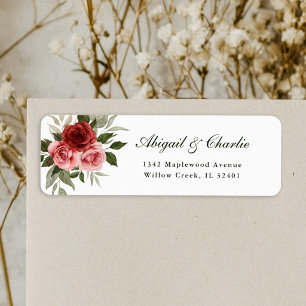 Romantic Watercolor Roses Classic White Wedding