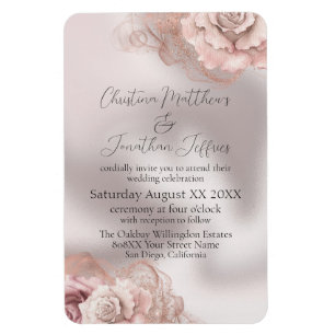 Romantic Watercolor Roses on Pearl Magnet