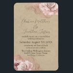 Romantic Watercolor Roses Rustic Glam Wedding Magnet<br><div class="desc">This elegant wedding invitation magnet has a rustic glam theme,  with a worn parchment paper style background and watercolor roses with glitter accents.  The background is a vintage style parchment paper design. Romantic blush coloured roses are pictured with ink patterns and faux rose gold glitter accents.</div>