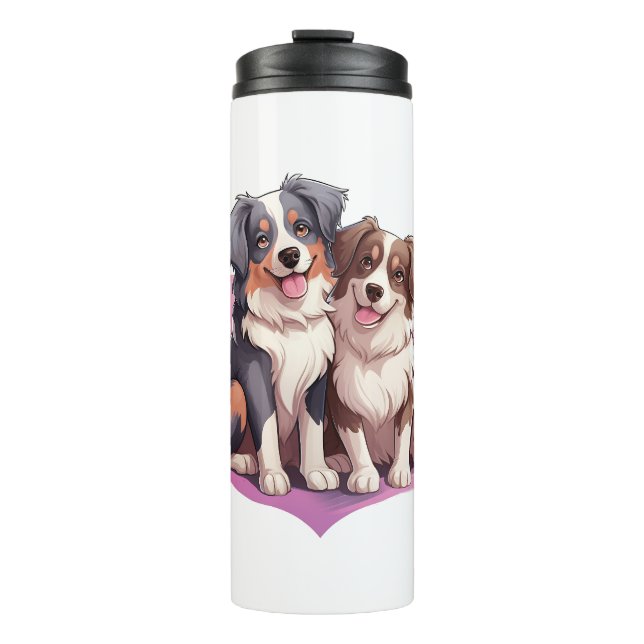Romantic Watercolor Spaniel Art Thermal Tumbler (Front)