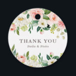 Romantic Watercolor Spring Bloom Wedding Thank You Favour Tags<br><div class="desc">Romantic Watercolor Spring Bloom Wedding  Thank You Favour Tags | Feminine and romantic thank you favour tag featuring watercolor pink and white flowers and greenery bouquets. The floral thank you favour tag is fully customisable for any event. Perfect as a finishing touch to cards and party favours.</div>