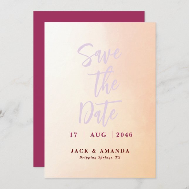 Romantic watercolor stunning wedding Save the date Invitation (Front/Back)