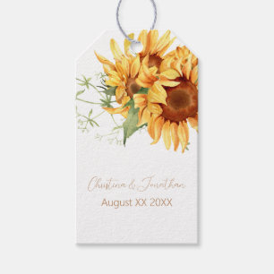 Romantic Watercolor Sunflowers Gift Tags
