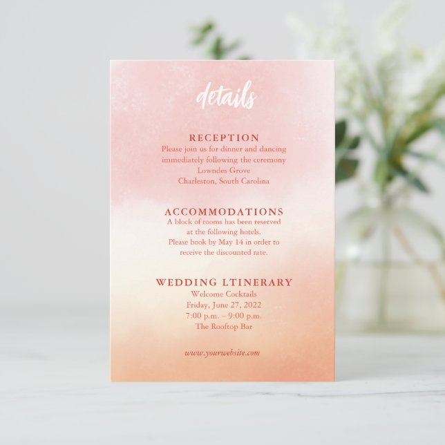 Romantic Watercolor Wedding Enclosure Cards (Standing Front)