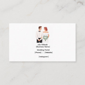 Romantic Watercolor Wedding Florist Business Card