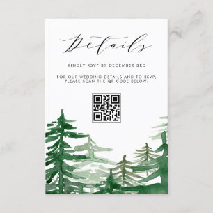Romantic Watercolor Woodland QR Code Details Enclosure Card