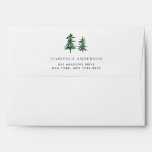 Romantic Watercolor Woodland Return Address Envelope