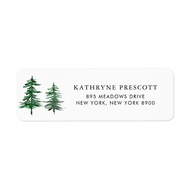 Romantic Watercolor Woodland Return Address Label (Front)