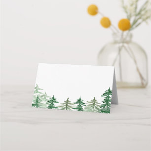 Romantic Watercolor Woodland Wedding Place Card