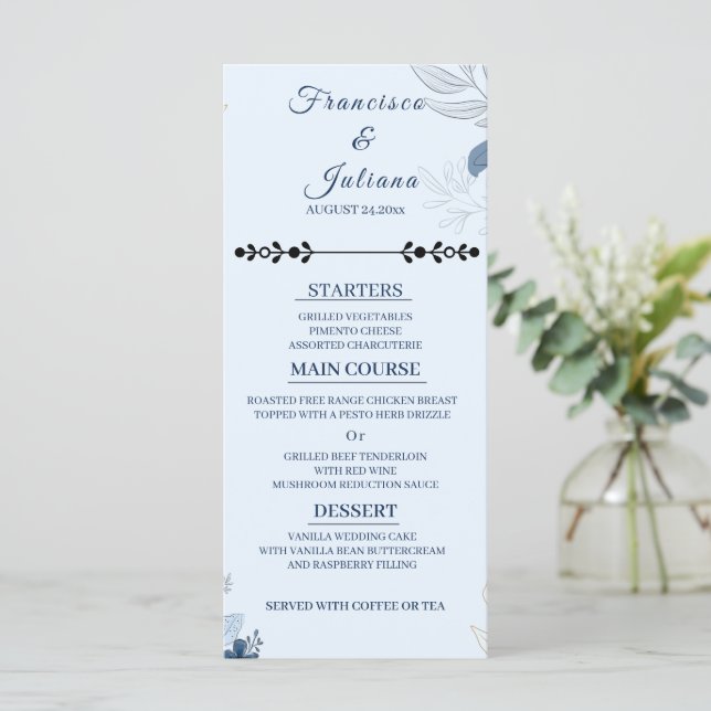 Romantic Waterfront Wedding Menu (Standing Front)