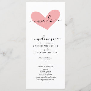 Romantic "we do" Wedding Program Programme