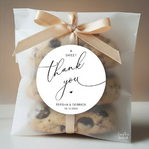 Romantic Wedding A Sweet Thank You Cookies Classic Round Sticker
