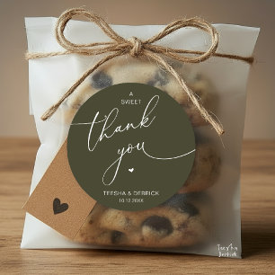 Romantic Wedding A Sweet Thank You Cookies Classic Round Sticker