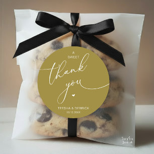 Romantic Wedding A Sweet Thank You Cookies Classic Round Sticker