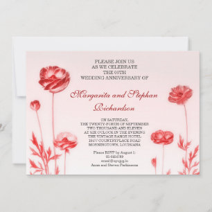 romantic wedding anniversary invitation