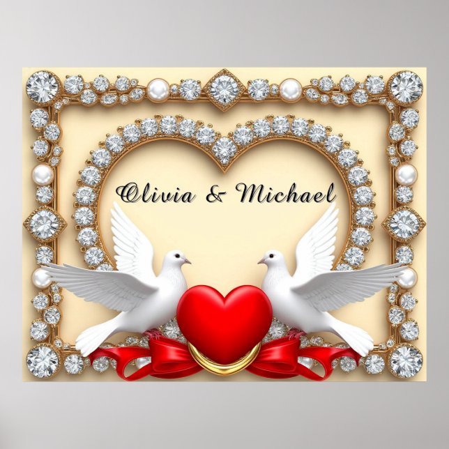 🕊️ Romantic Wedding Art For Ceremony Decor 🕊️ (Front)