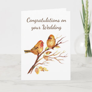 Romantic Wedding Bird Couple Congratulations Card