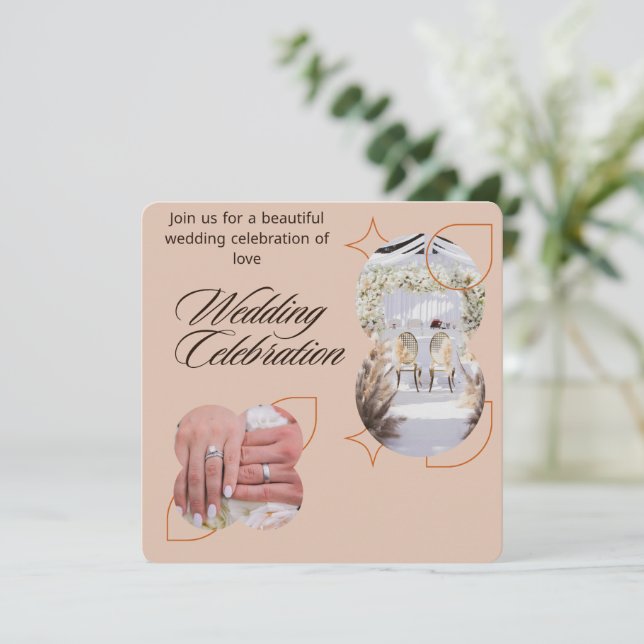  Romantic Wedding Celebration Invitation | Elegant (Standing Front)