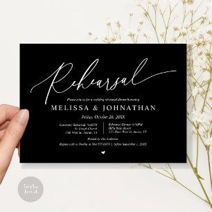 Romantic Wedding Ceremony and Dinner Rehearsal  Invitation